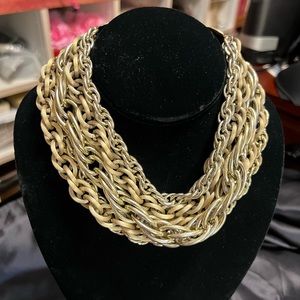 Vintage metal gold chain necklace